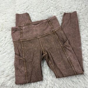 Lululemon Fast and Free Tight 25" Ice Dye *Non-Reflective Ice Wash Brown Earth